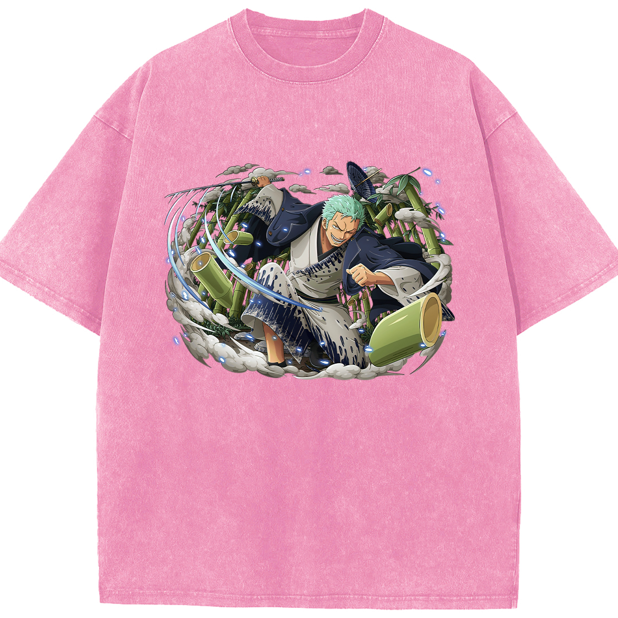 ワンピース ロロノア・ゾロ ONE PIECE Roronoa Zoro 綿100% ヴィンテージ風 半袖Tシャツ（フロントプリント）